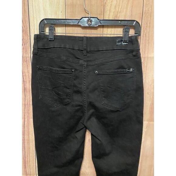 Seven7 size 6 denim Jeans Black Tummyless High Rise Skinny Sleek Modern - Picture 5 of 8